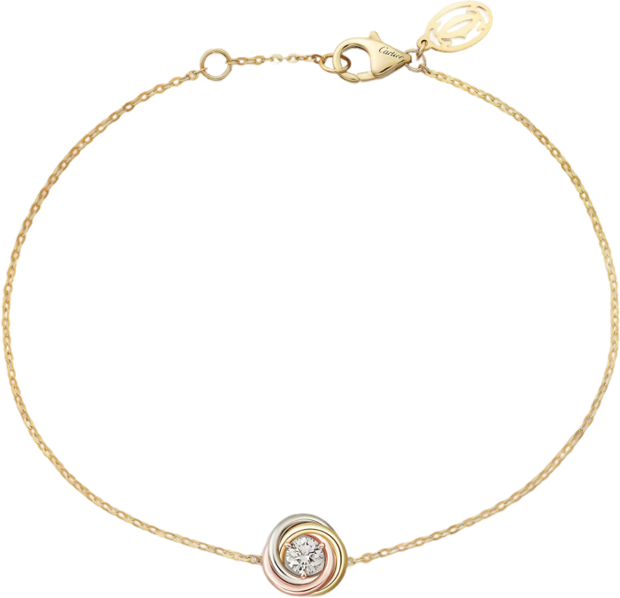 Cartier Trinity bracelet, on chain, 1 diamond Cartier Trinity bracelet, on chain, 1 diamond