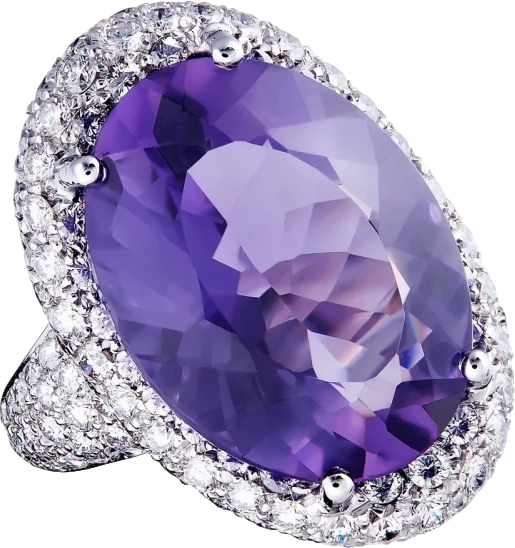 Кольцо Adler AMETHYST AND DIAMONDS RING 125641 (id 40078)