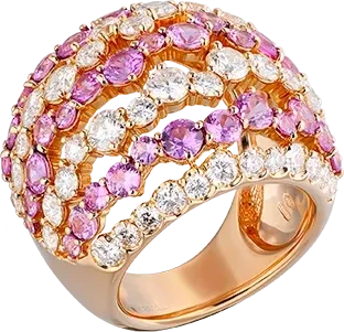 Кольцо Crivelli DIAMOND AND PINK SHAPPIRES RING (SIZE 54) 234-1938 (id 39639)