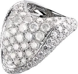 Кольцо De Grisogono WHITE DIAMOND PAVE RING (SIZE 53) 7496 (id 39638)
