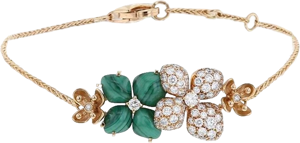 Браслет Chaumet HORTENSIA BRACELET WITH DIAMONDS AND MALACHITE 390325 (id 37818)