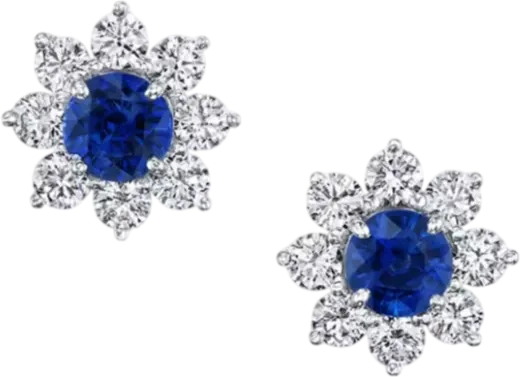 Серьги DeRosa Sapphire 2.29 ct and Diamond 0.68 ct Earrings E5592961 (id 38503)