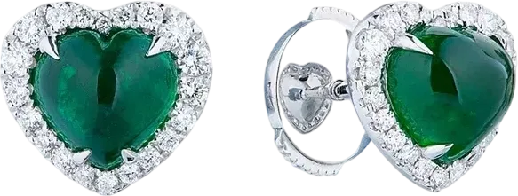Серьги пусеты DeRosa EMERALD HEART 5.93 CT VIVID GREEN EARRINGS E131216041 (id 38246)