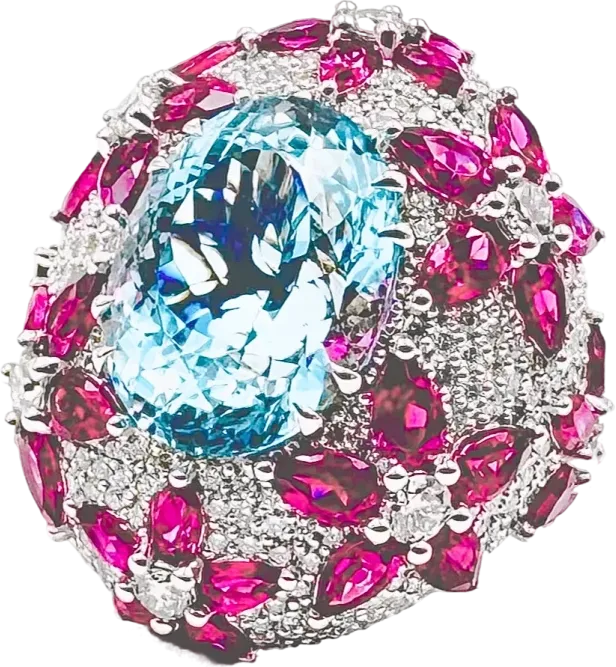 Кольцо DeRosa Aquamarine and Diamond ring 11,7 ct R17224243 (id 36077)