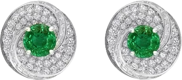 Серьги DeRosa EMERALD AND DIAMOND EARRINGS e18411213 (id 36287)
