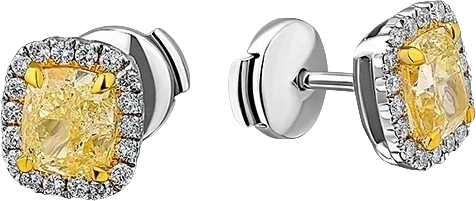 Серьги пусеты DeRosa DIAMOND STUDS 2.01 - 2.01 CT FANCY LIGHT YELLOW/VS1-VS2 (GIA) E8314413 (id 37293)