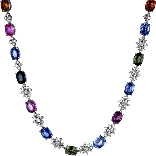 Колье Verdi Jewellery КОЛЬЕ С ЦВЕТНЫМИ САПФИРАМИ 36.54 CT (A77B)/(A66C) (id 22533)
