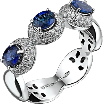 Кольцо Verdi Jewellery КОЛЬЦО С БРИЛЛИАНТАМИ И САПФИРАМИ  A7278 (id 24053)