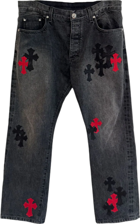 Chrome Hearts Red and Black Patch Pants Chrome Hearts Red and Black Patch Pants