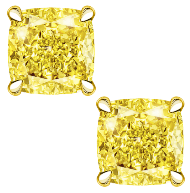 Серьги с бриллиантами 1,07/1,08 Ct. Fancy Light Yellow/if-vvs1