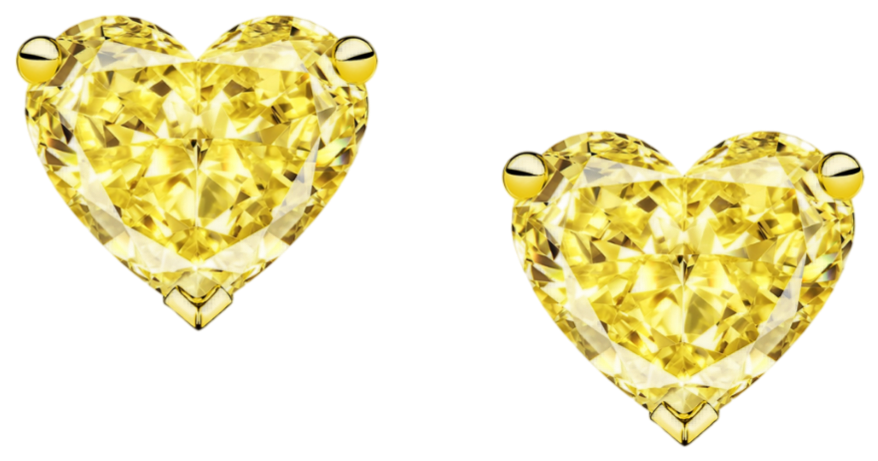 Серьги 1,01/1,02 Ct. Fancy Yellow/vvs1-vs2 Heart Diamonds