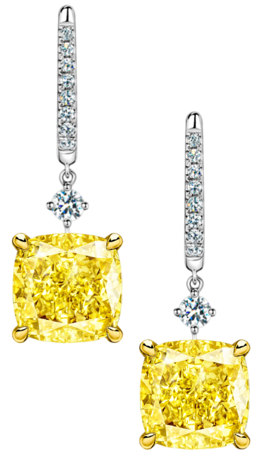 GIA Серьги 2,01/2,05 Ct. W To X Range/if-vvs2 (cushion Diamonds)