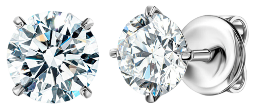 GIA Серьги с бриллиантами 1,00/1,01 Ct. F-g/si2 (3 Excellent)