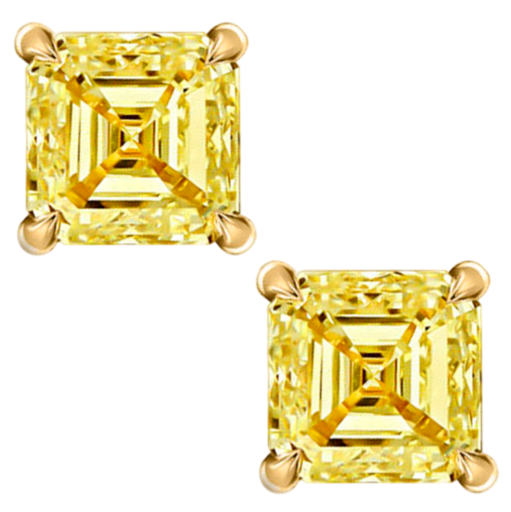 GIA Серьги 2,51/2,51 Ct. U To V/vs1 (asscher Cut)