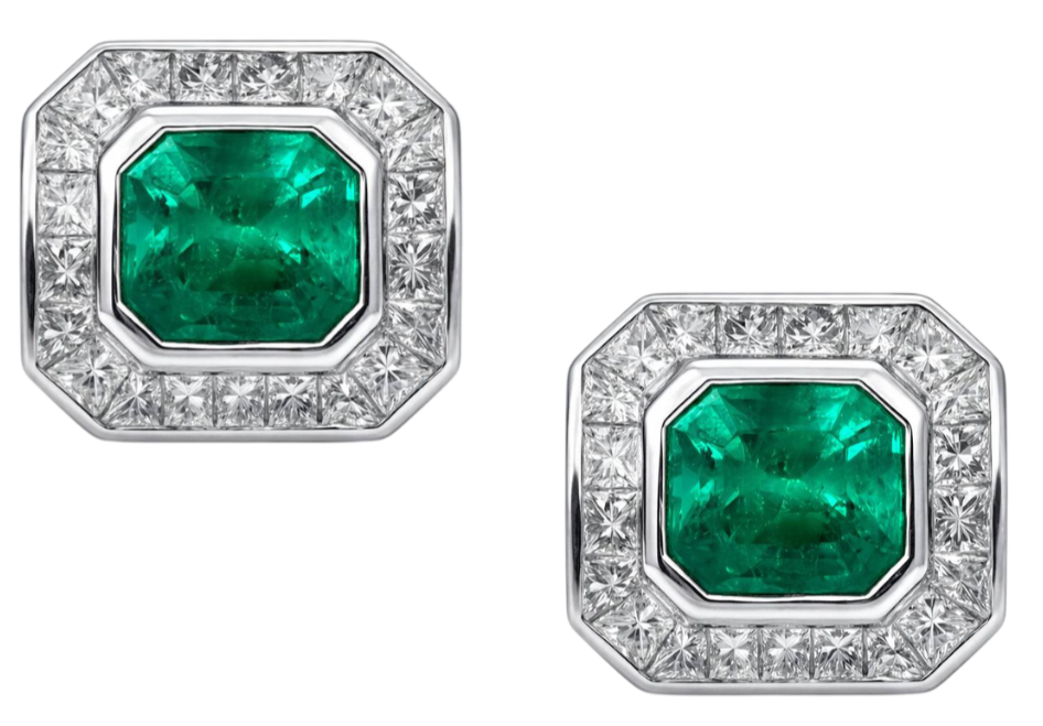 No Name Серьги с изумрудами 2,70/2,85 Ct. Intense Green (colombia)