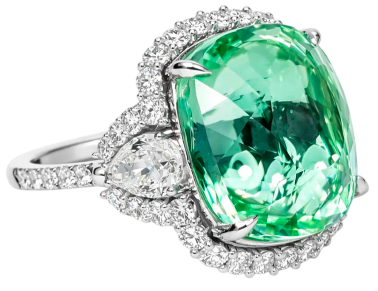 GIA Кольцо с турмалином "Параиба" 32,20 Ct.
