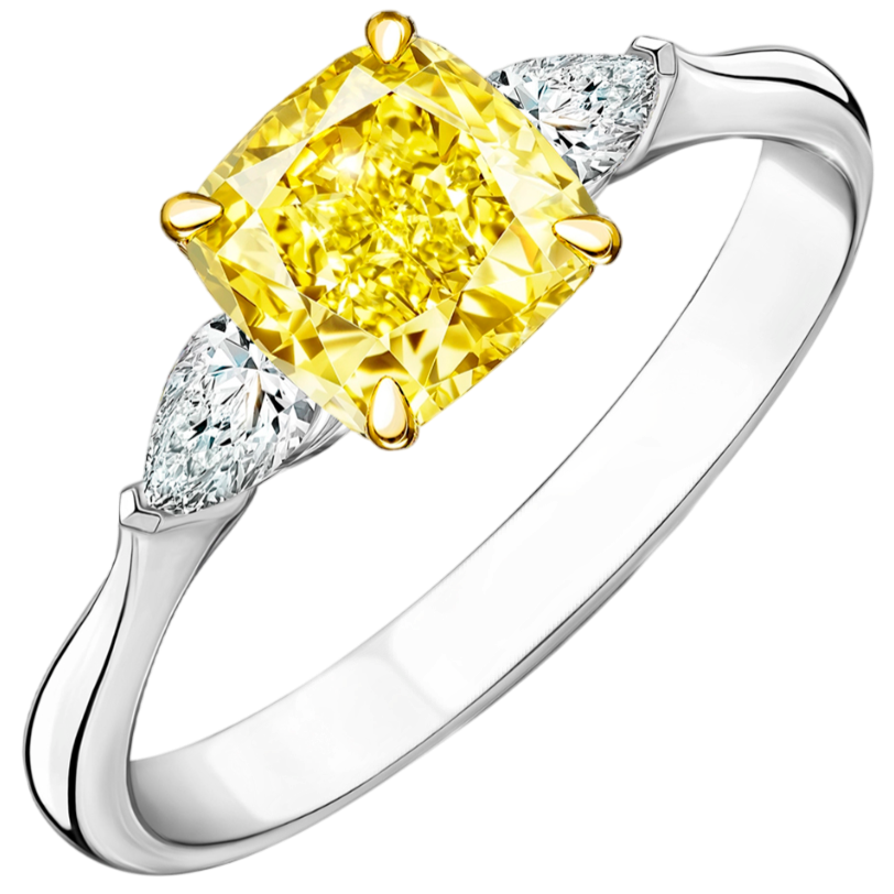 GIA Кольцо с бриллиантом 3,52 Ct. Fancy Light Yellow/vs2