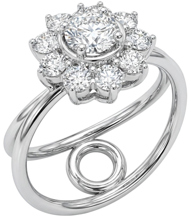 Кольцо No Name White Gold Ring 1.35 ct