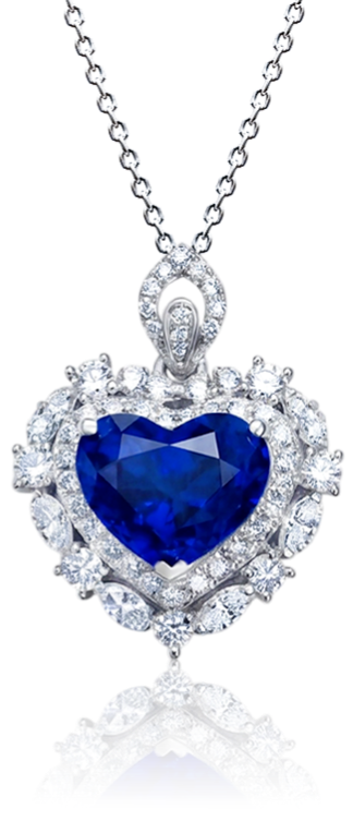 Кулон No name с бриллиантами и сапфиром 4.20ct.