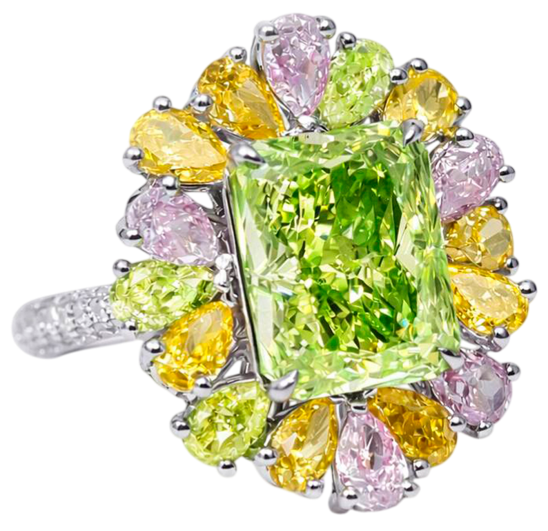 GIA Кольцо с бриллиантом 3,30 Ct. Fancy Brownish Greenish Yellow/vs2