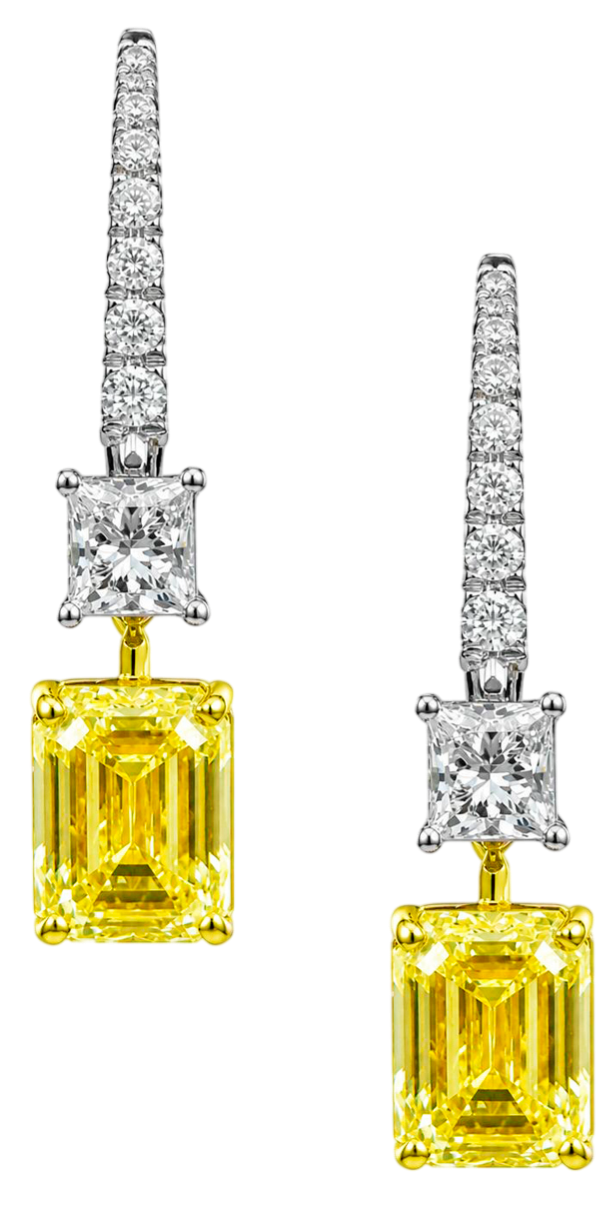 GIA Серьги с бриллиантами 2,06/2,13 Ct. (emerald Cut)