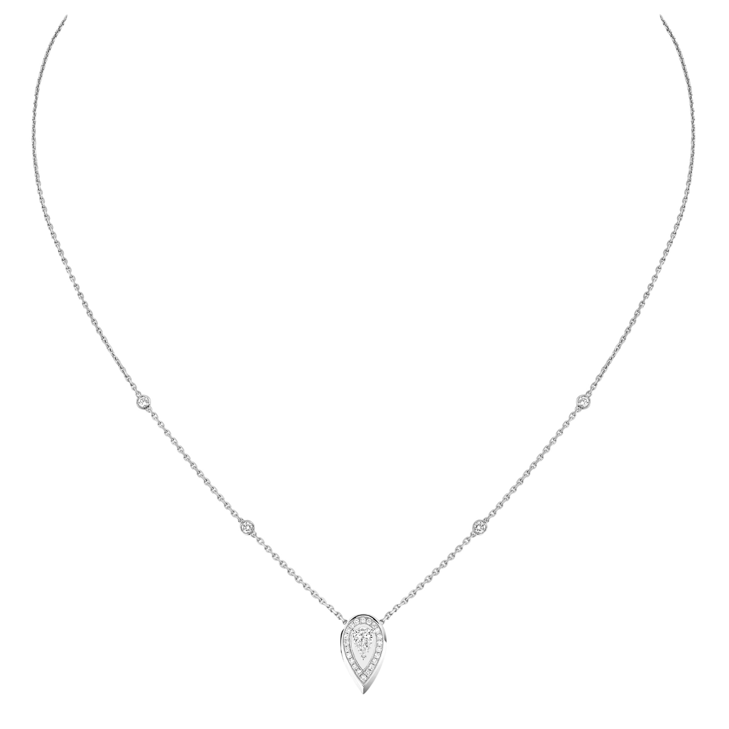 Fiery 0.10-carat diamond necklace in white gold Fiery 0.10-carat diamond necklace in white gold
