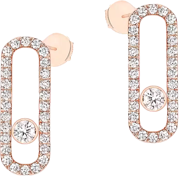 Серьги Messika Move Uno Pavé-Set Diamond & Pink Gold 12183-PG Серьги Messika Move Uno Pavé-Set Diamond & Pink Gold 12183-PG