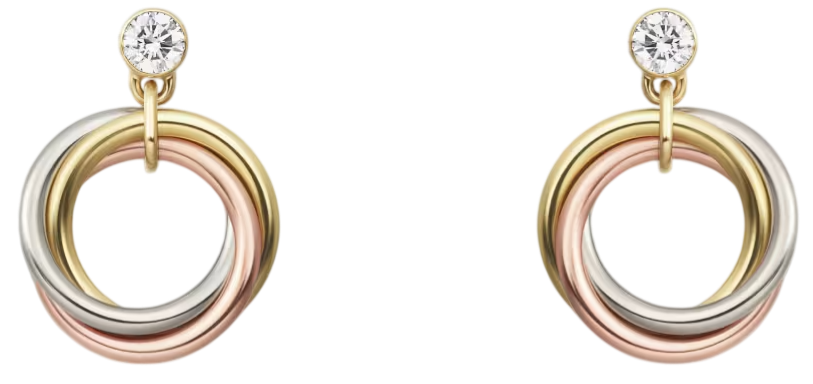 Trinity earrings, brilliant-cut diamonds