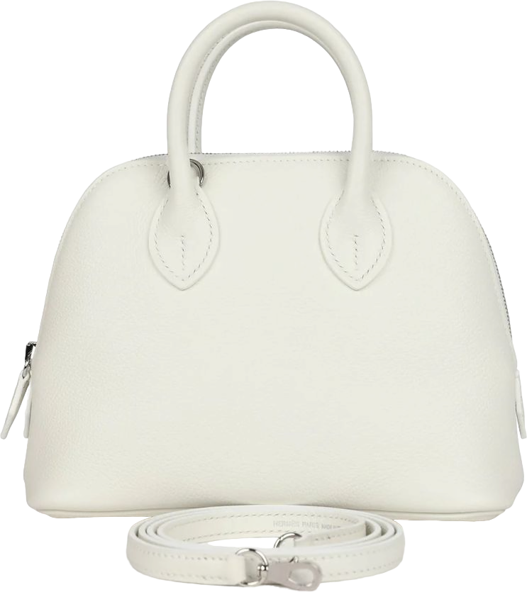 Hermes 1923 Bolide Mini White Evercolor Palladium Hardware