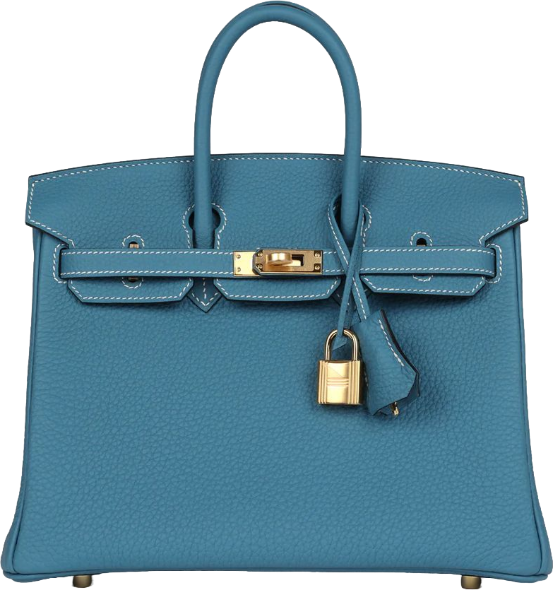 Hermes Birkin 25 Blue Jean Togo Gold Hardware