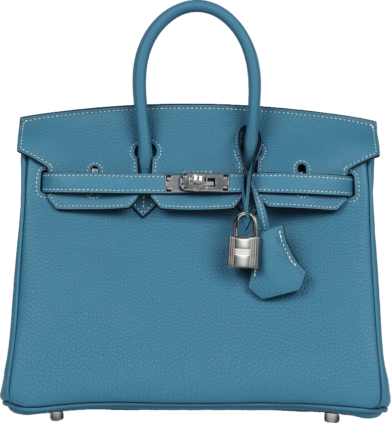 Hermes Birkin 25 Blue Jean Togo Palladium Hardware