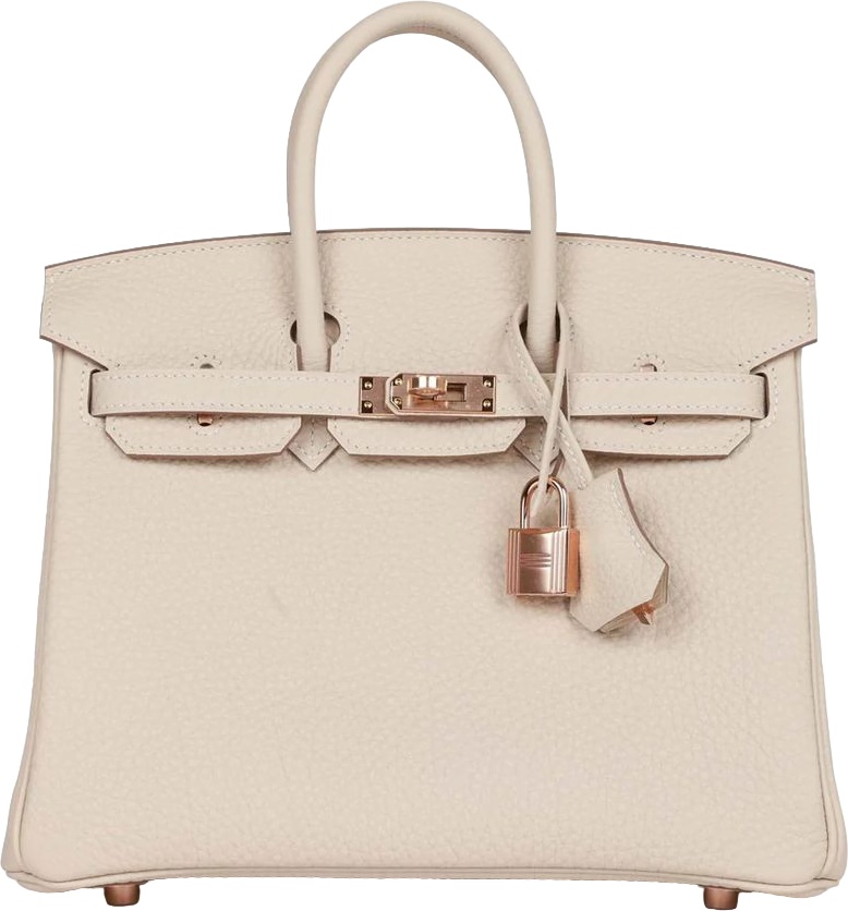 Hermes Birkin 25 Craie Togo Rose Gold Hardware