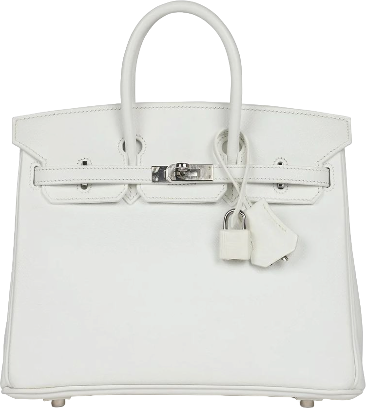Hermes Birkin 25 White Epsom Palladium Hardware
