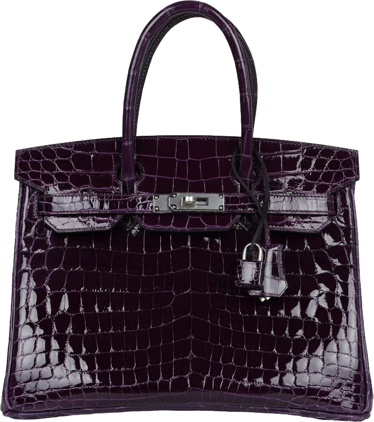 Hermes Birkin 30 Cassis Shiny Crocodile Niloticus Palladium Hardware