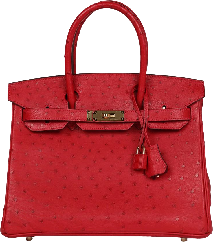 Hermes Birkin 30 Rouge Vif Ostrich Gold Hardware