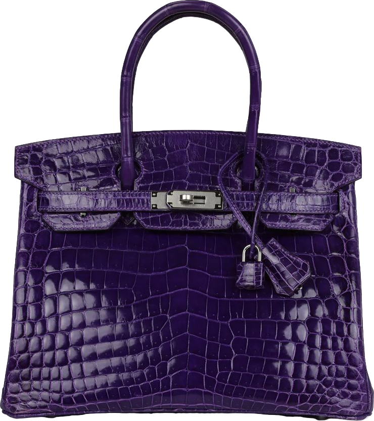 Hermes Birkin 30 Ultraviolet Shiny Niloticus Crocodile Palladium Hardware