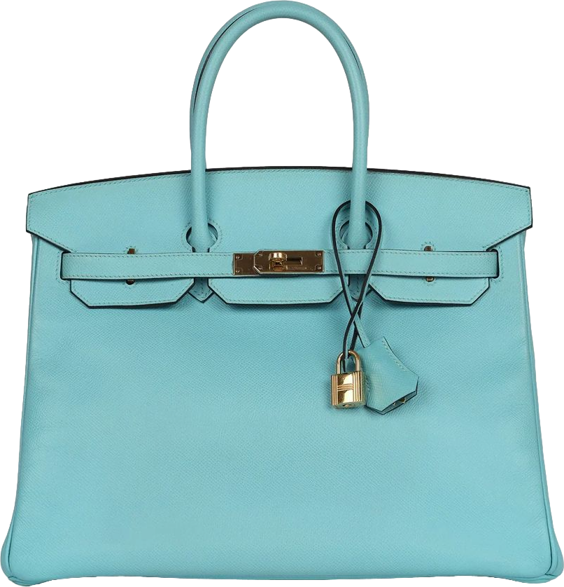 Hermes Birkin 35 Bleu Atoll Epsom Gold Hardware