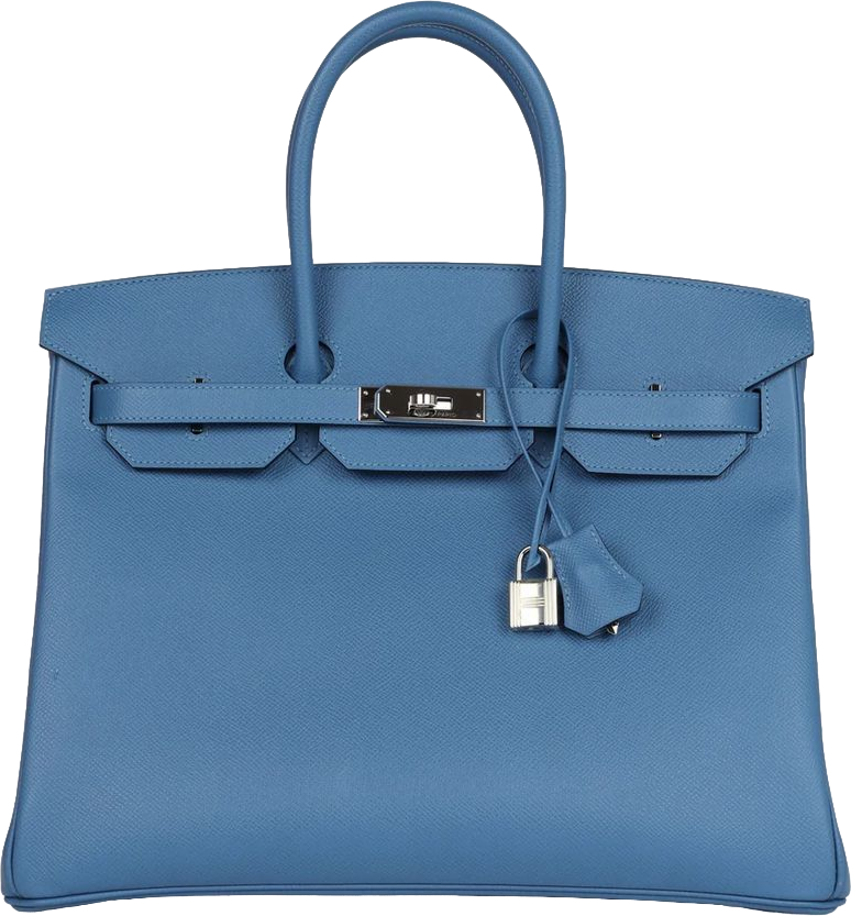 Hermes Birkin 35 Bleu Azur Epsom Palladium Hardware