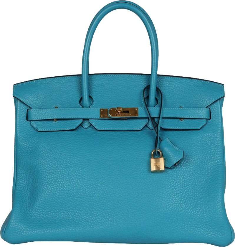 Hermes Birkin 35 Bleu Izmir Clemence Gold Hardware