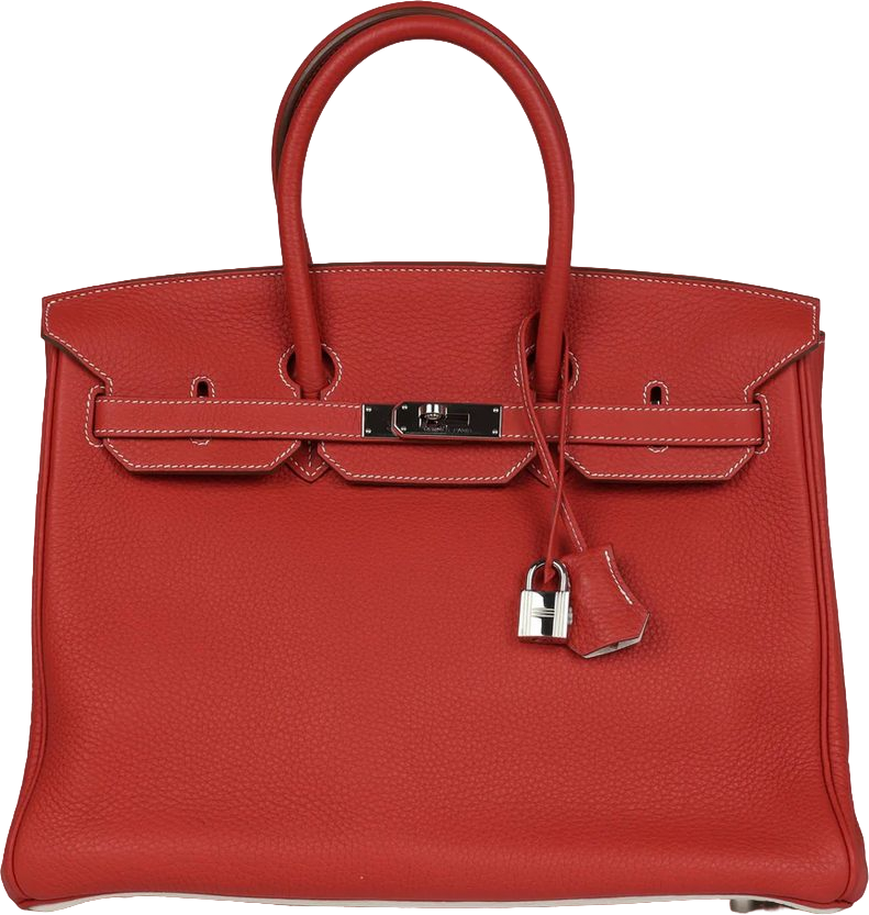 Hermes Birkin 35 Eclat Sanguine and White Clemence Palladium Hardware