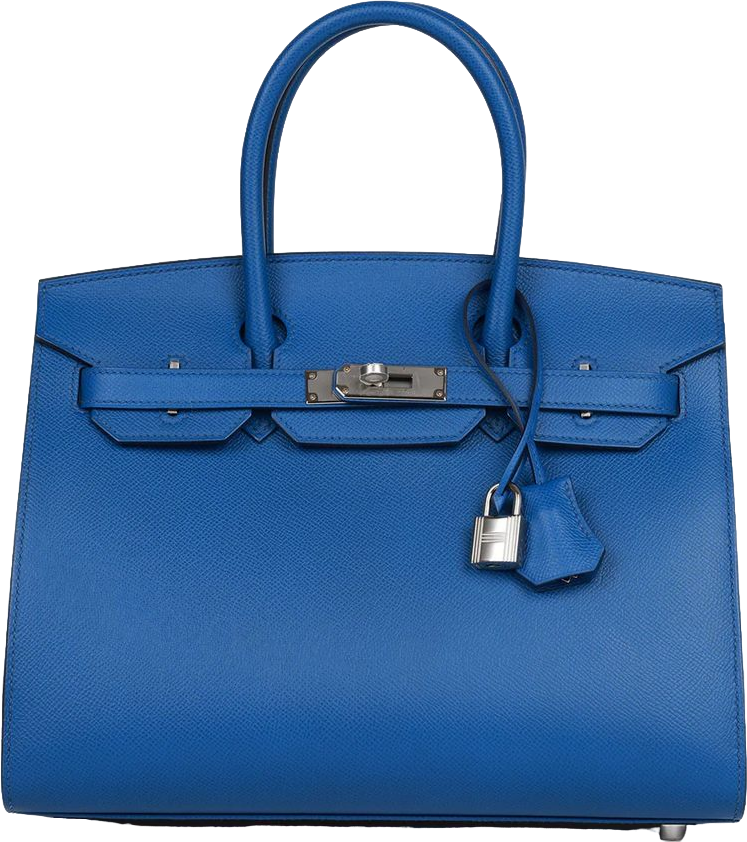 Hermes Birkin Sellier 30 Bleu France Epsom Palladium Hardware