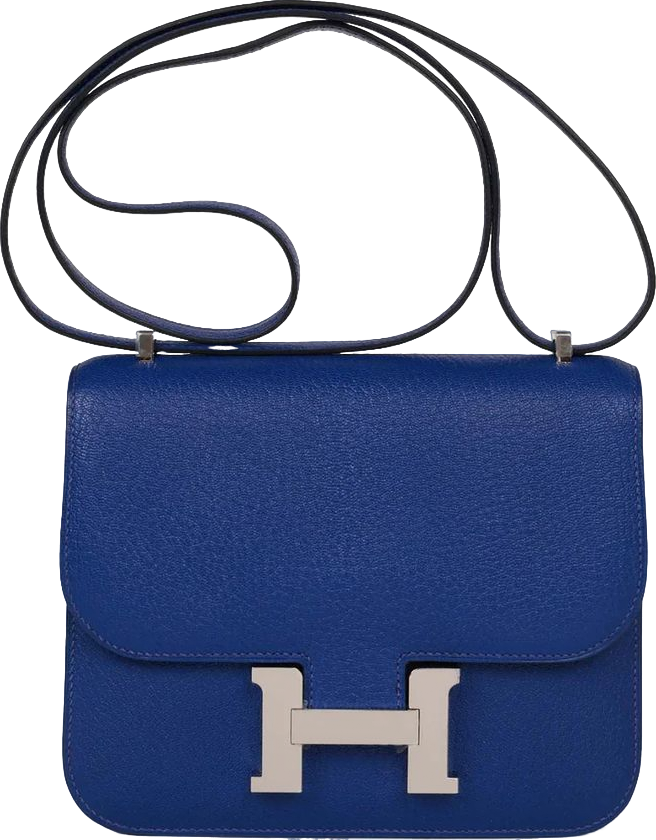Hermes Constance 18 Bleu Electric Chevre Palladium Hardware