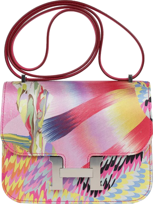 Hermes Constance 18 "Marble Silk" Rose Mexico Swift Palladium Hardware