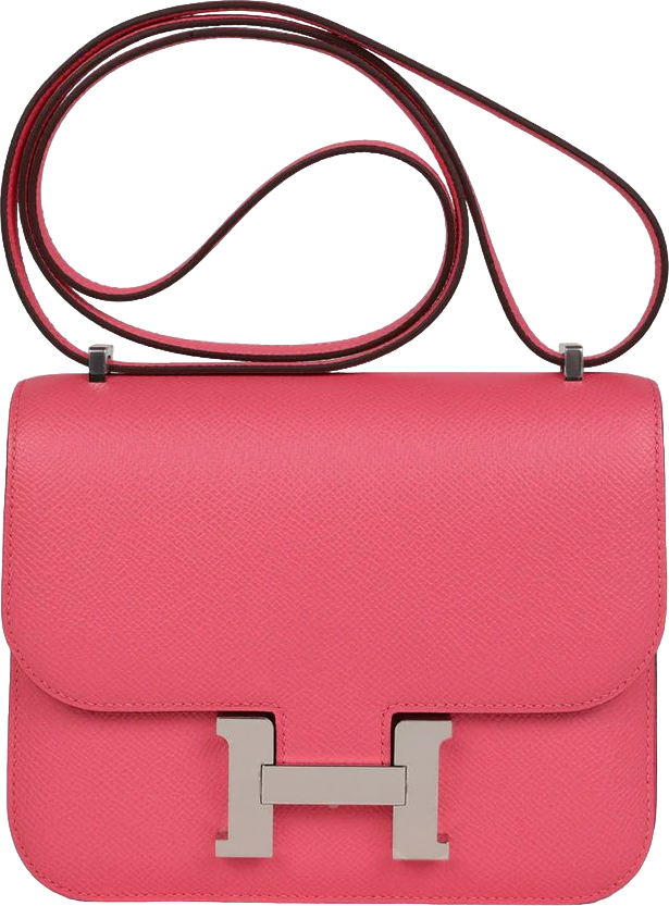 Hermes Constance 18 Rose Azalee Epsom Palladium Hardware
