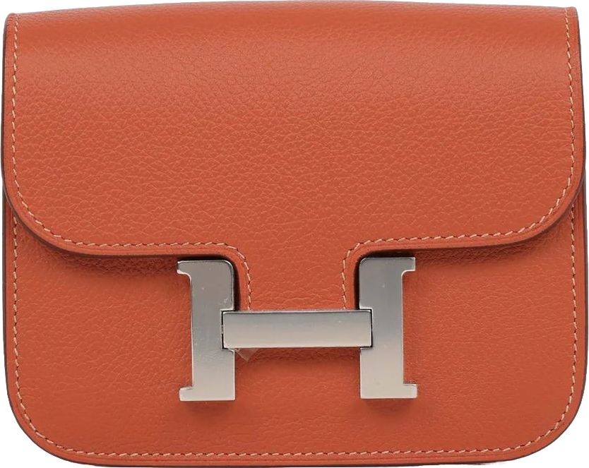 Hermes Constance Slim Wallet Brique Evercolor Palladium Hardware