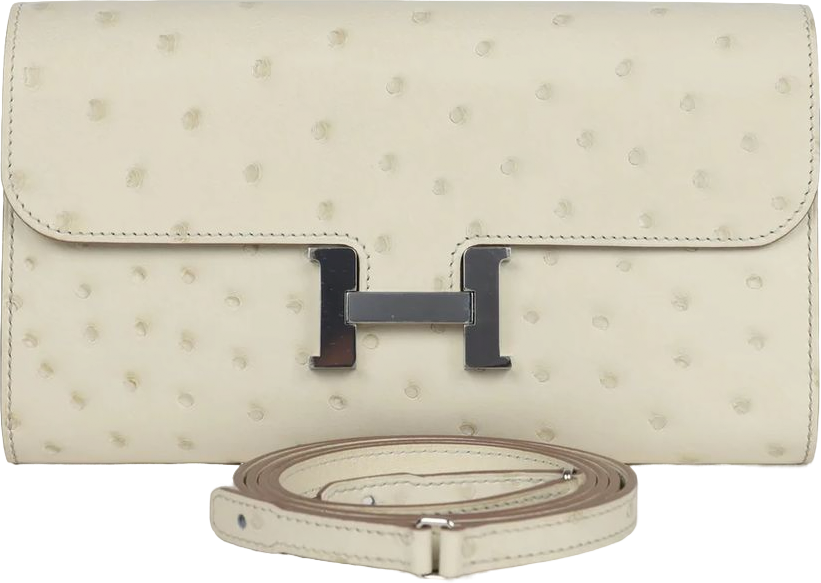 Hermes Constance Wallet To Go Beton Ostrich Palladium Hardware