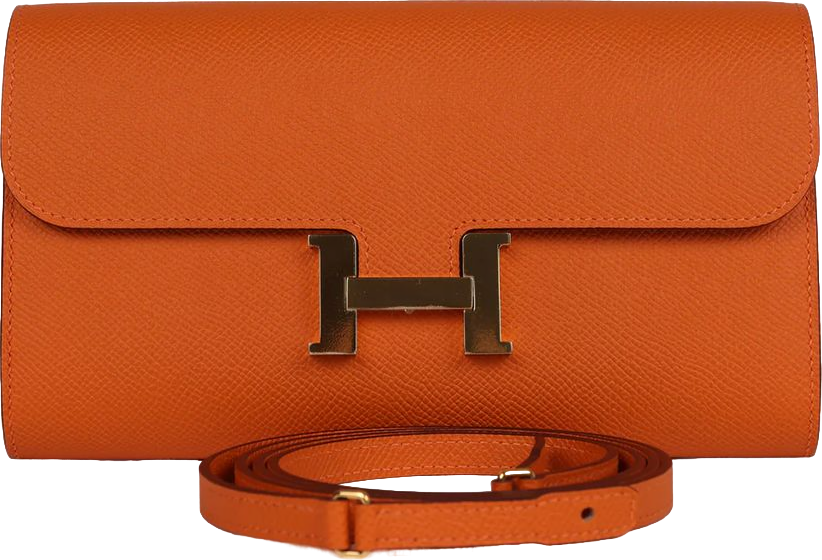 Hermes Constance Wallet To Go Orange Epsom Gold Hardware