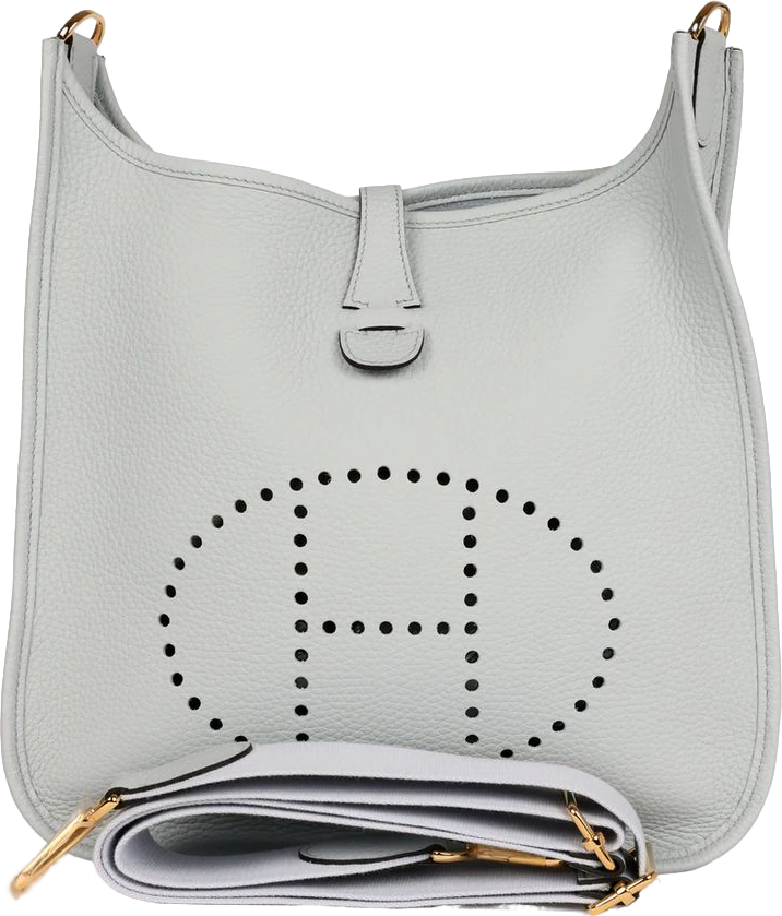 Hermes Evelyne III PM Bleu Pale Clemence Gold Hardware