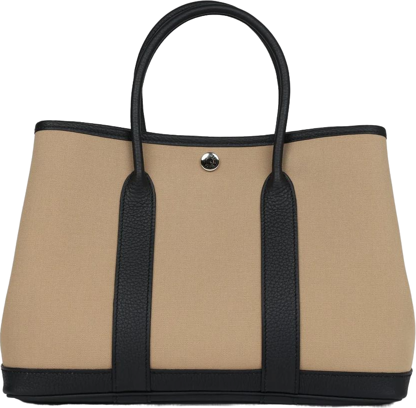 Hermes Garden Party 30 Trench Toile and Black Negonda Palladium Hardware