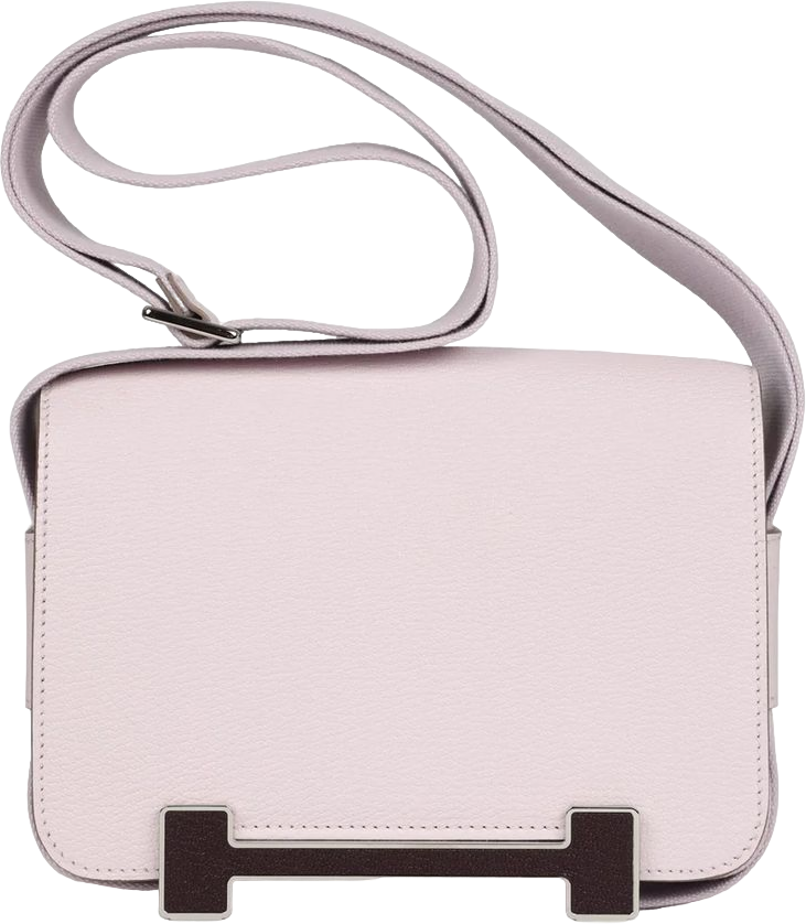 Hermes Geta Mauve Pale and Rouge Sellier Chevre Palladium Hardware
